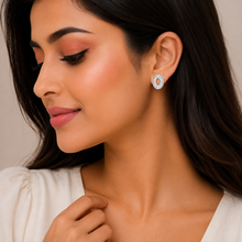 Oval shaped Women`s Earrings in silver