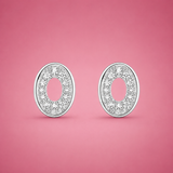 Oval shaped Women`s Earrings in silver