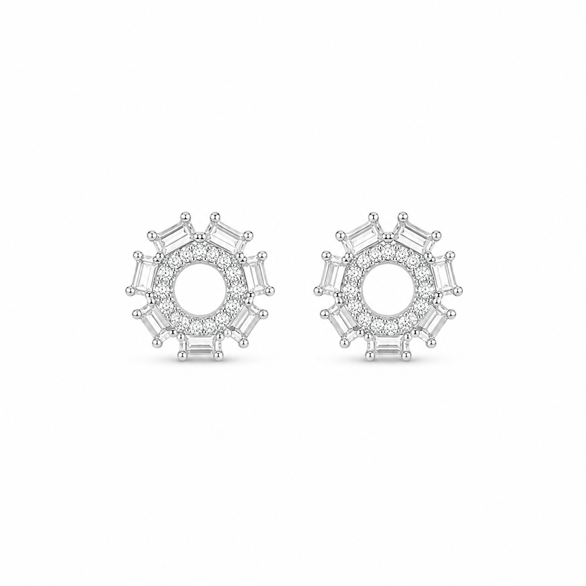Silver Radiance Burst Earrings
