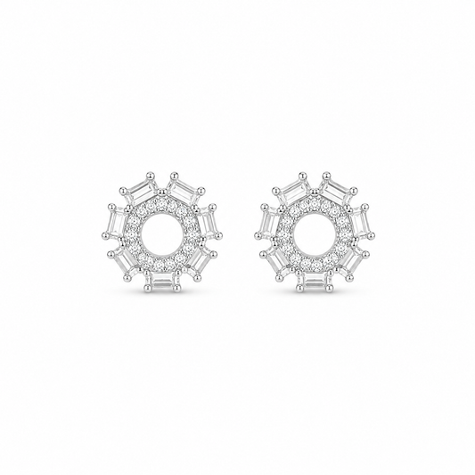 Silver Radiance Burst Earrings