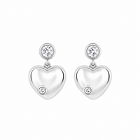 Heart drop Gleam silver Earring