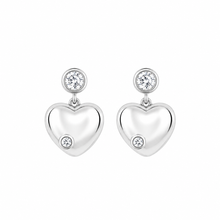 Heart drop Gleam silver Earring