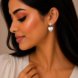 Heart drop Gleam silver Earring