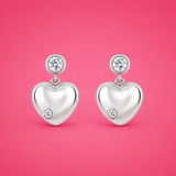 Heart drop Gleam silver Earring