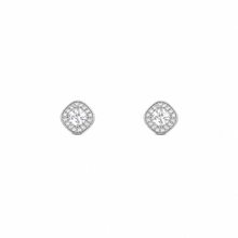 Classic Silver Sparkle Women`s Studs