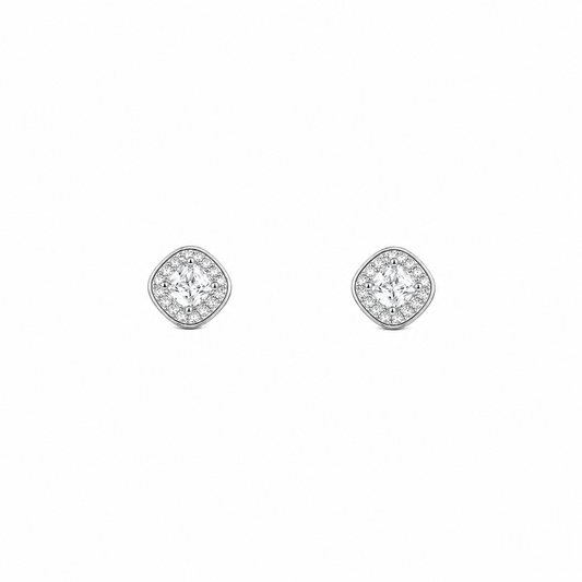 Classic Silver Sparkle Women`s Studs