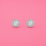 Classic Silver Sparkle Women`s Studs
