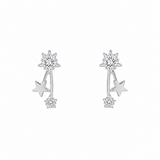 Bloom Women`s Earrings in Silver
