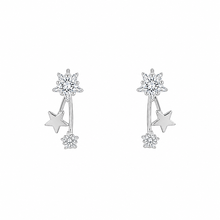 Bloom Women`s Earrings in Silver