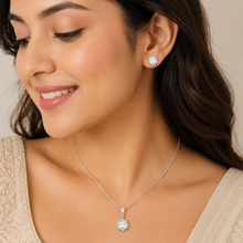Sharp Circular pendant set in silver