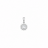 Sharp Circular pendant set in silver