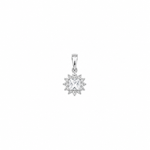 Sharp Circular pendant set in silver