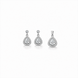 Eira Trio Pendant with earrings set in Silver