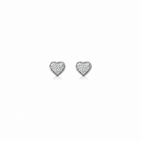 Tiny Heart Pendant with earrings in Silver