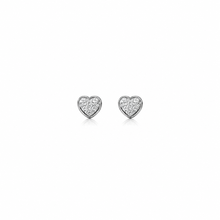 Tiny Heart Pendant with earrings in Silver