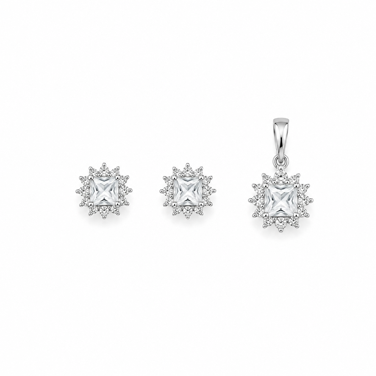 Sharp Circular pendant set in silver
