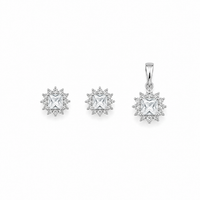 Sharp Circular pendant set in silver
