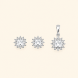 Sharp Circular pendant set in silver
