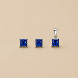 Blueview Pendant with earrings in silver