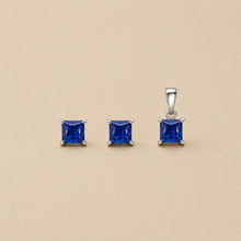 Blueview Pendant with earrings in silver