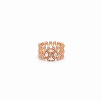 Rose gold Loop bracelet-ring duo