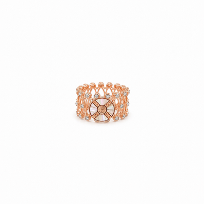 Rose gold Loop bracelet-ring duo