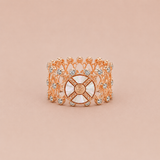 Rose gold Loop bracelet-ring duo