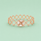Rose gold Loop bracelet-ring duo