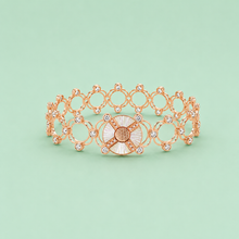 Rose gold Loop bracelet-ring duo