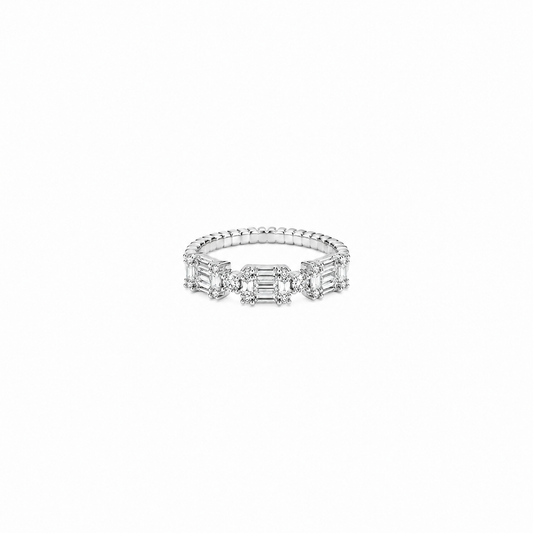 Rectelle Ring – Sterling Silver in Sleek Sparkle