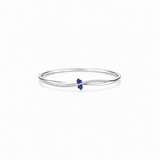 Two little blue hearts Bracelet in silver