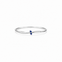 Two little blue hearts Bracelet in silver