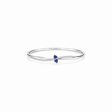 Two little blue hearts Bracelet in silver