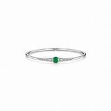 Green center emerald Bracelet in Silver