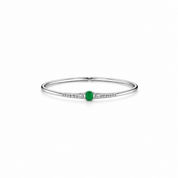 Green center emerald Bracelet in Silver