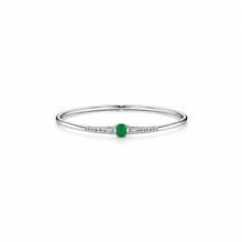 Green center emerald Bracelet in Silver