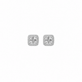 Radiance Square Halo Pendant in silver