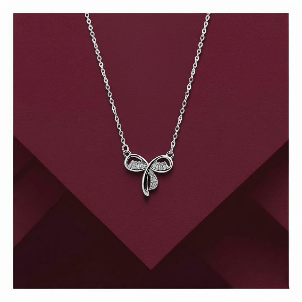 silver liora bow women`s pendant