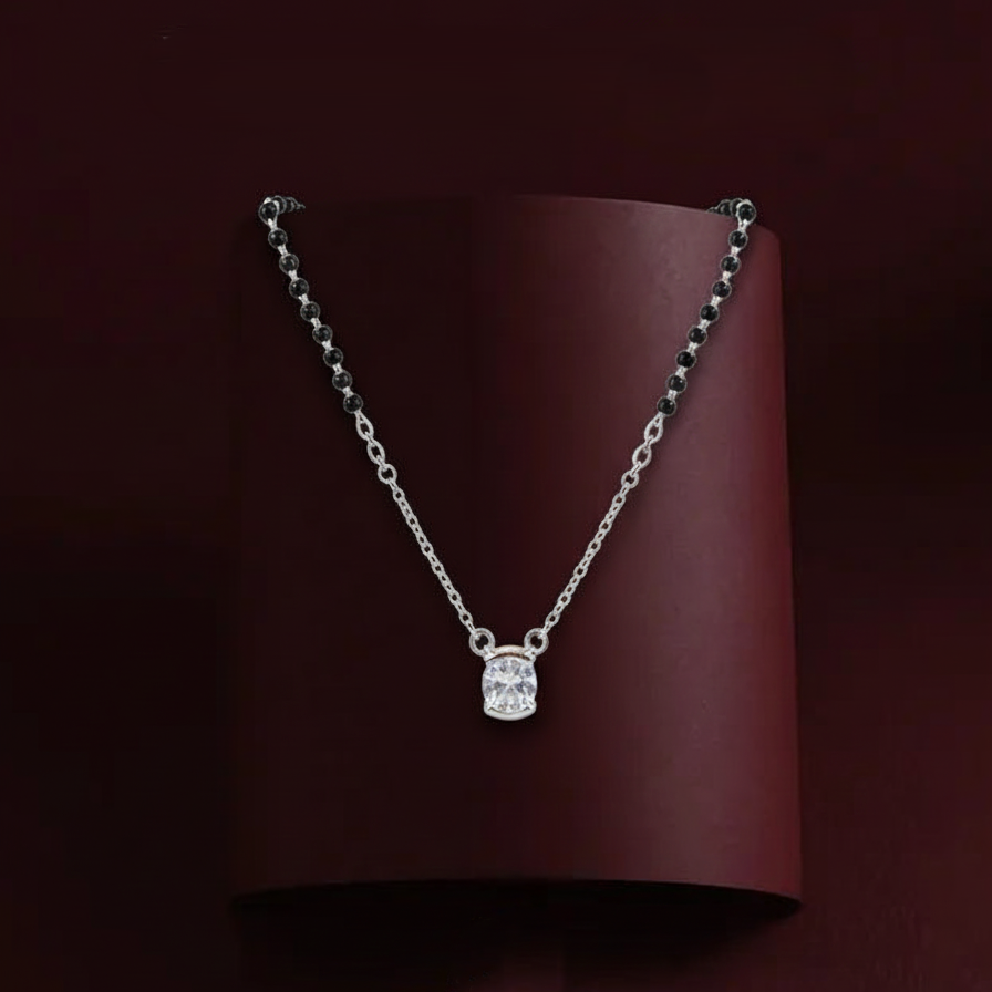 silver noira mangalsutra pendant