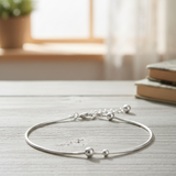 Silver Minimalist Bead Women`s Anklet