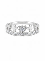 Silver Heartcrown Women`s Ring