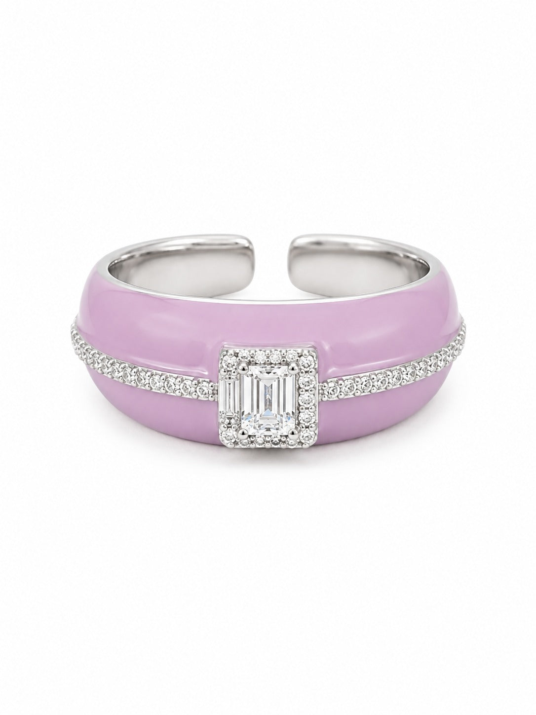 Purple Celestia Ring in silver