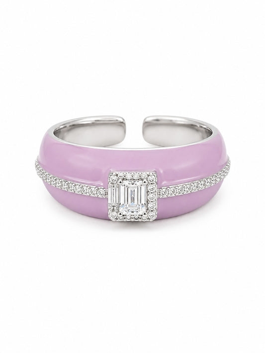 Purple Celestia Ring in silver