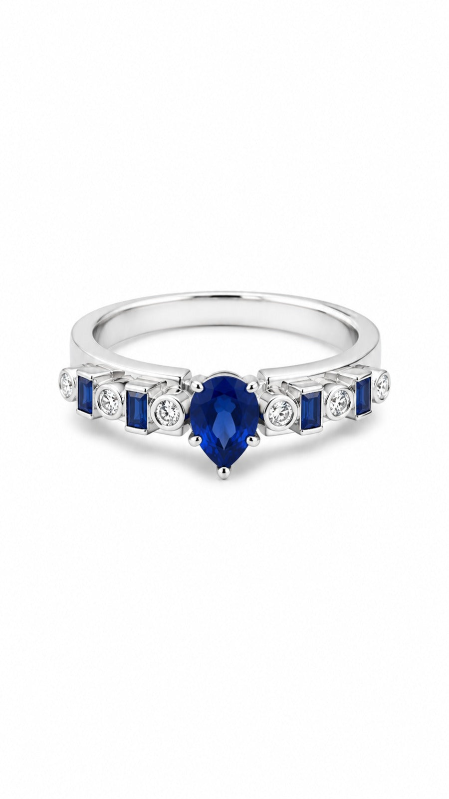 Azure Drop Ring in Silver