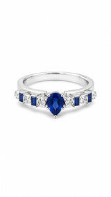 Azure Drop Ring in Silver