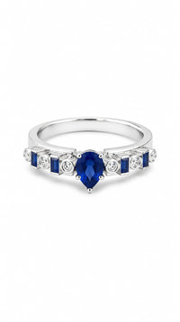 Azure Drop Ring in Silver