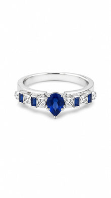 Azure Drop Ring in Silver