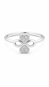 Infinity Heart Women`s Ring in Silver