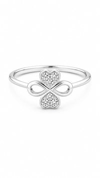 Infinity Heart Women`s Ring in Silver