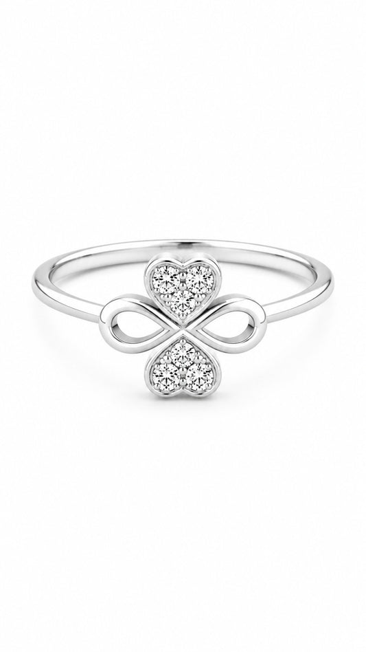 Infinity Heart Women`s Ring in Silver